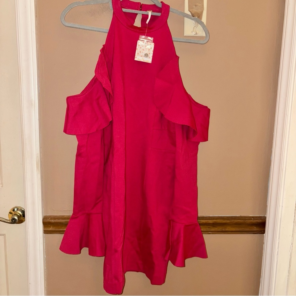 Free People Sweet Talk Mini Dress raspberry‎ pink size medium - Picture 3 of 7